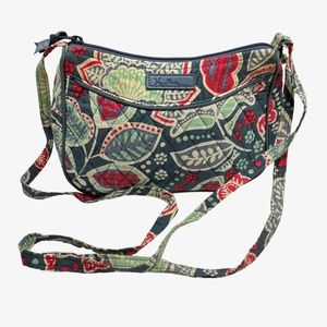VERA BRADLEY NOMADIC FLORAL Gray Crossbody Shoulder Bag Handbag Purse Quilted